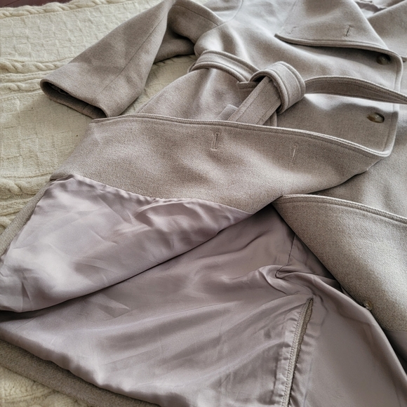 Madewell Copenhagen Belted Coat Insuluxe Cashmere Wool Blend size XXL Oatmeal - Picture 4 of 12